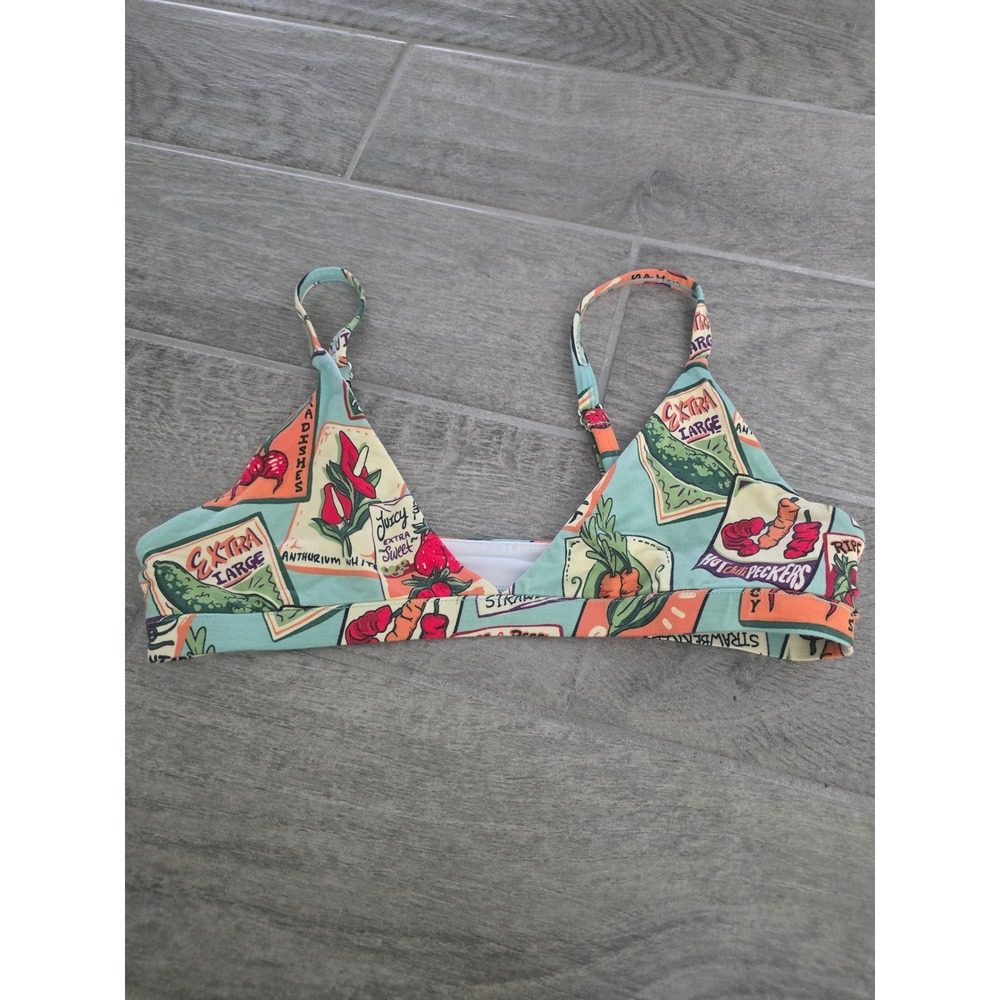 Shinesty Womens Vegetable Seed Packet Boob Hammock Graphic Triangle Bralette L